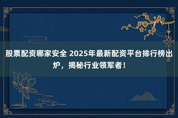股票配资哪家安全 2025年最新配资平台排行榜出炉，揭秘行业领军者！