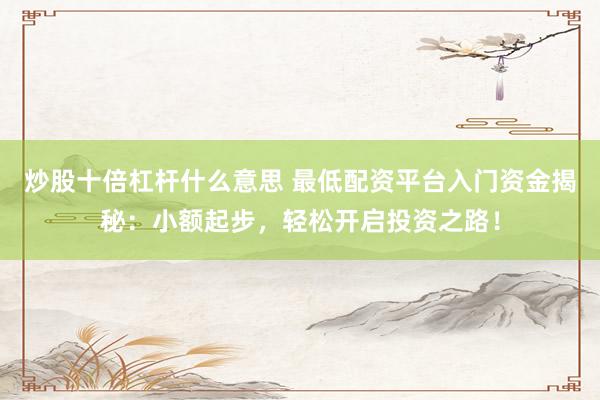 炒股十倍杠杆什么意思 最低配资平台入门资金揭秘：小额起步，轻松开启投资之路！