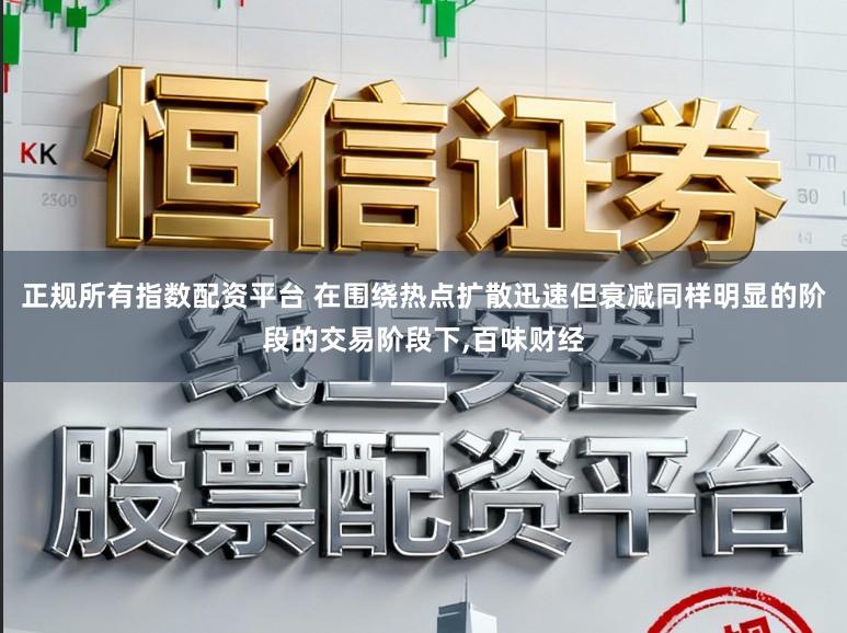 正规所有指数配资平台 在围绕热点扩散迅速但衰减同样明显的阶段的交易阶段下，百味财经